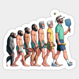 Pickleball Evolution of Man Design T-Shirt Sticker